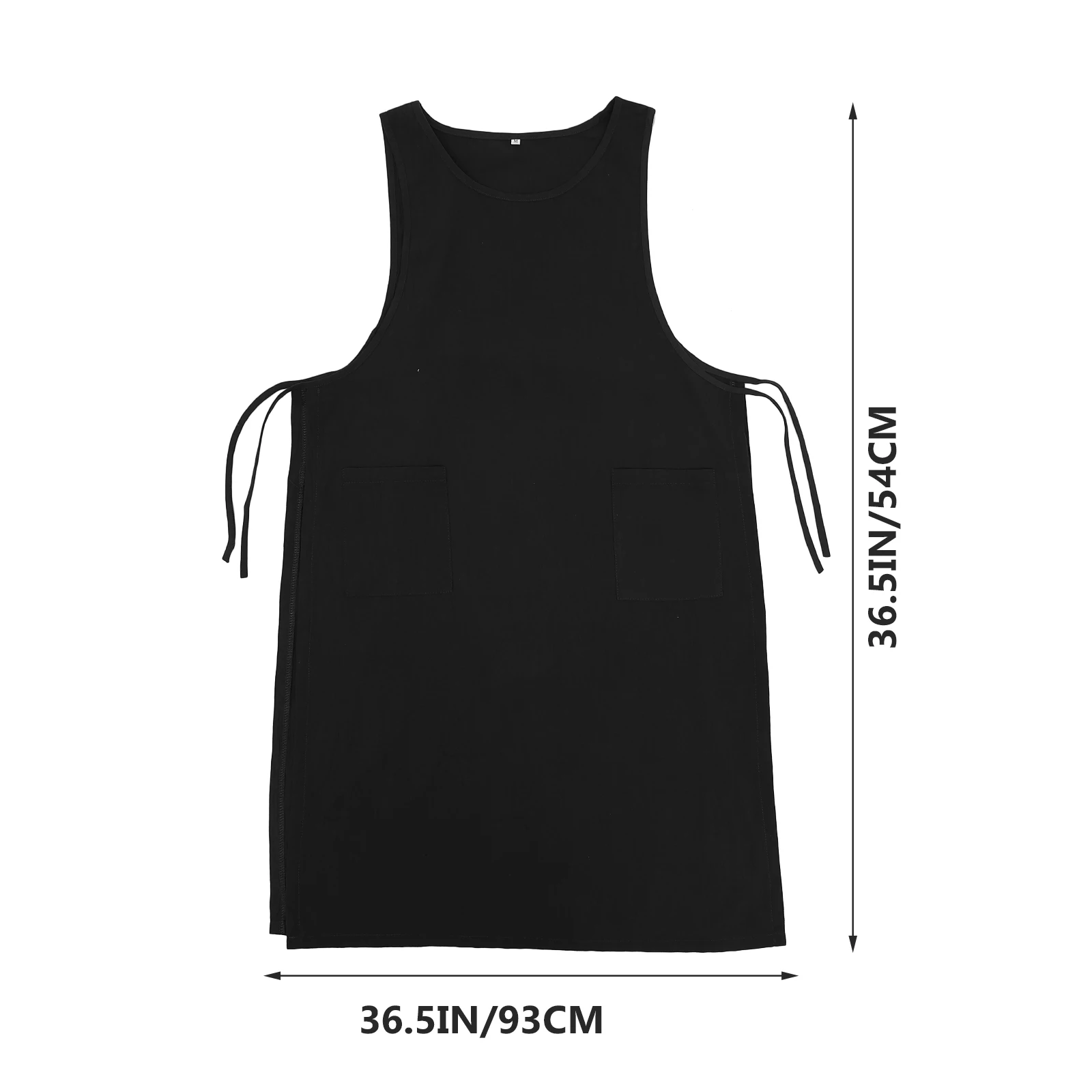 

Cotton Linen Apron Mid length Breathable Cotton Half Pocket Housework Apron Housework Kitchen Cooking