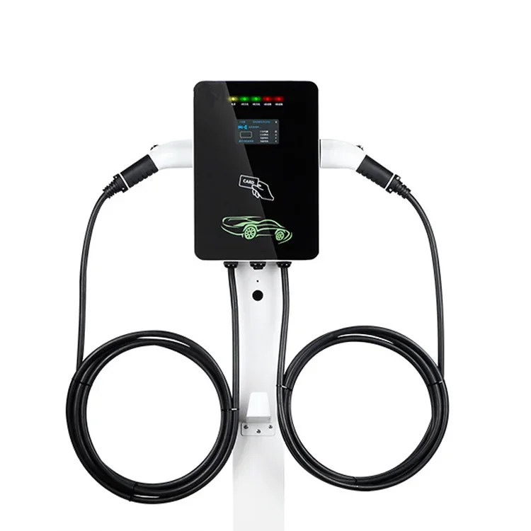 

Commercial 11KW 32A Double Gun OCPP EV Car Charger Wall-Mounted 32A Charging Station With Upright Pole For Electric Vehicles
