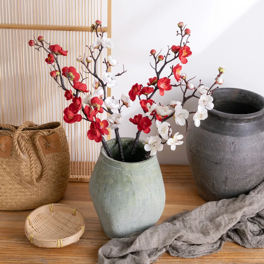 60cm Kirschblüten-Zweige aus Kunstseide, Sakura-Blüten, Dekoration für Zuhause, Tisch, Wohnzimmer, DIY Hochzeitsdekoration