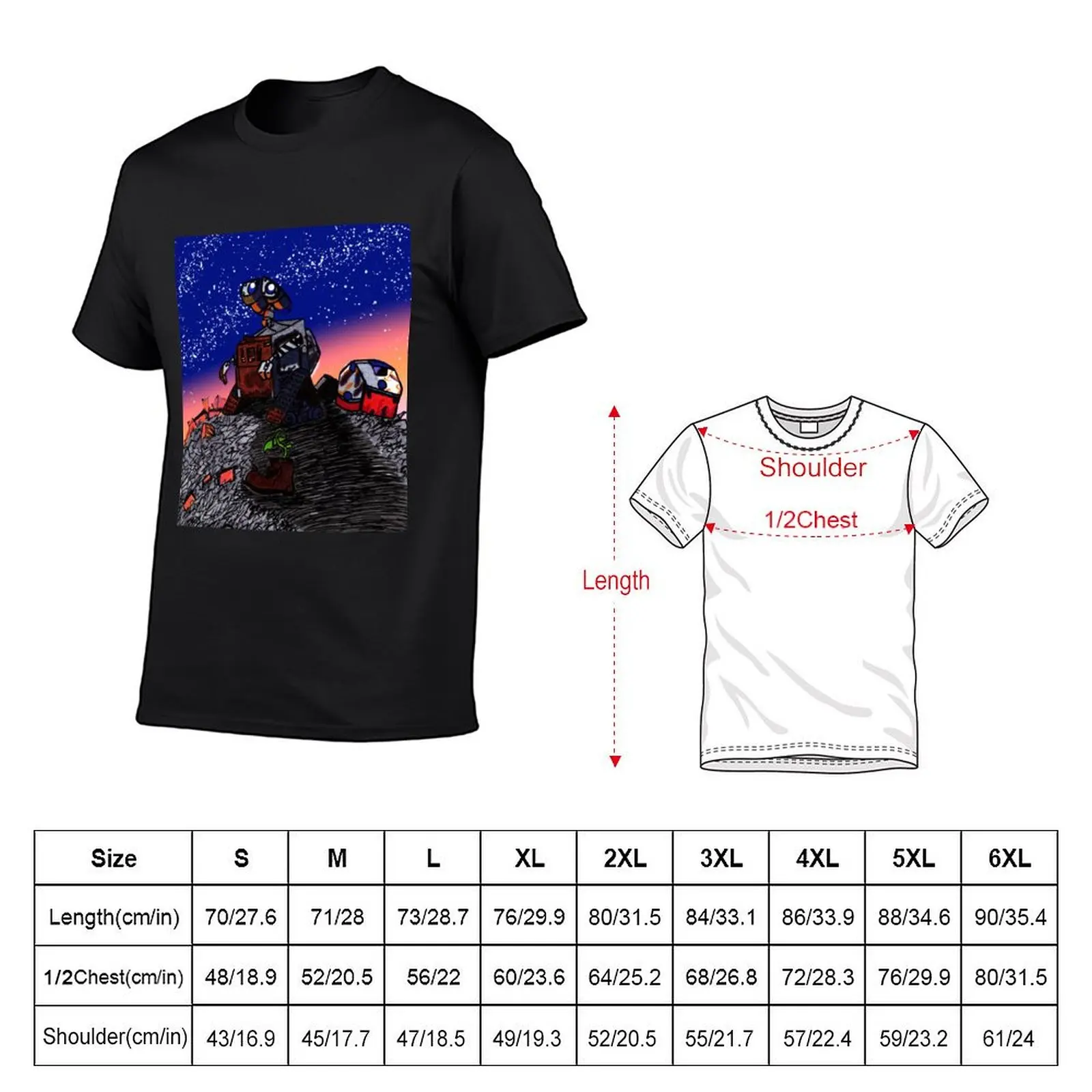 Walle Star Gazing T-Shirt tops blanks boys animal print Blouse anime shirts men