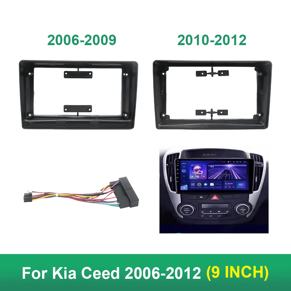 9 Inch Car Frame Fascia Adapter Android Radio Dash Fitting Panel Kit For Kia Ceed 2006-2012Car Audio Frame