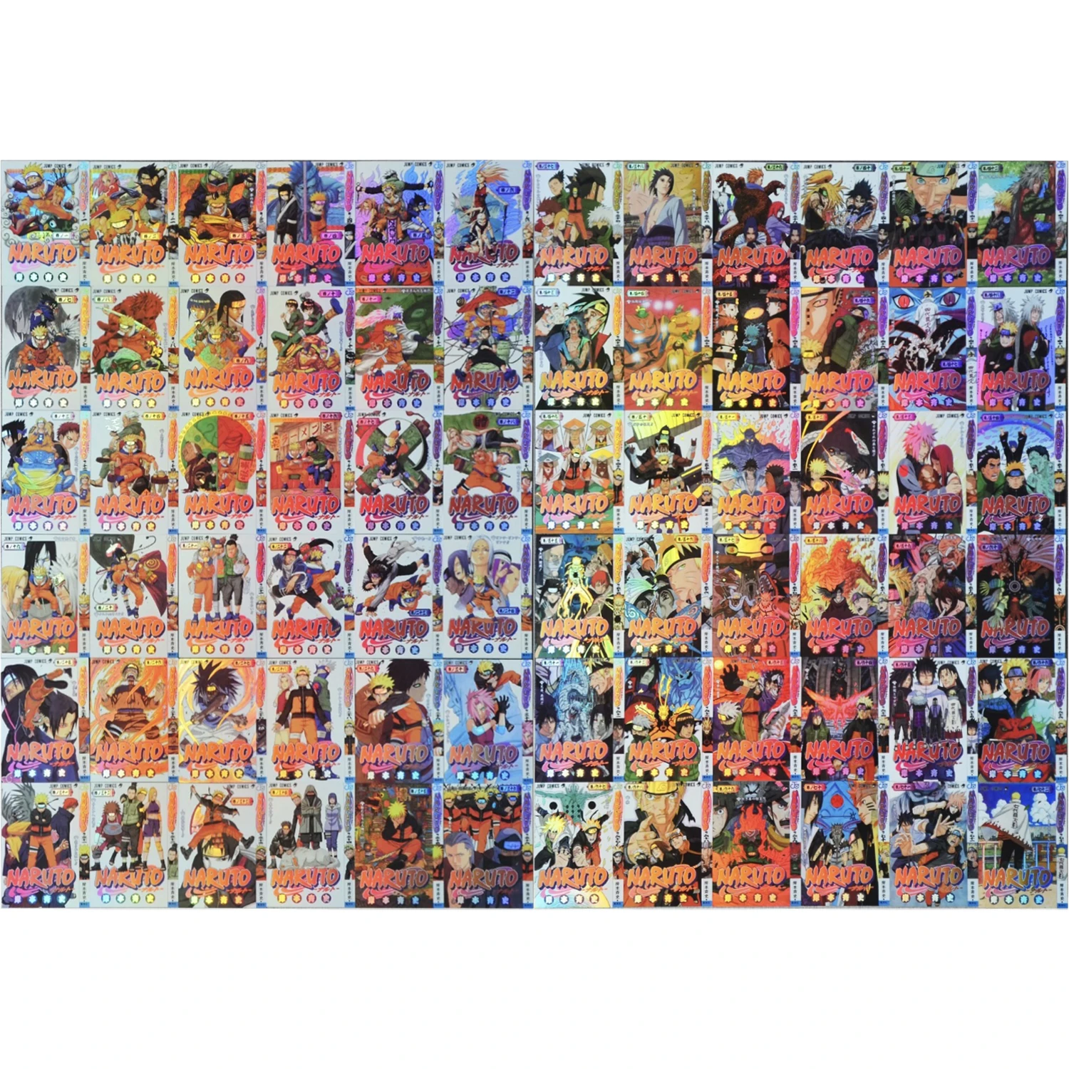 

Набор из 72 лазерных флеш-карт по мотивам комиксов Наруто: Узумаки Наруто, Учиха Саске. Классическая коллекция аниме-карт. Игрушка.