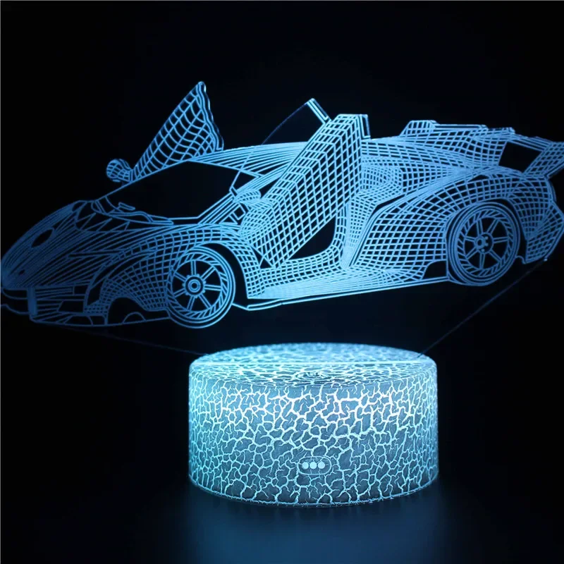 Cool Supra Car Anime 3D LED Nightlights lampada per camion luci notturne che cambiano colorate lampada da tavolo decorazione per la casa regali di