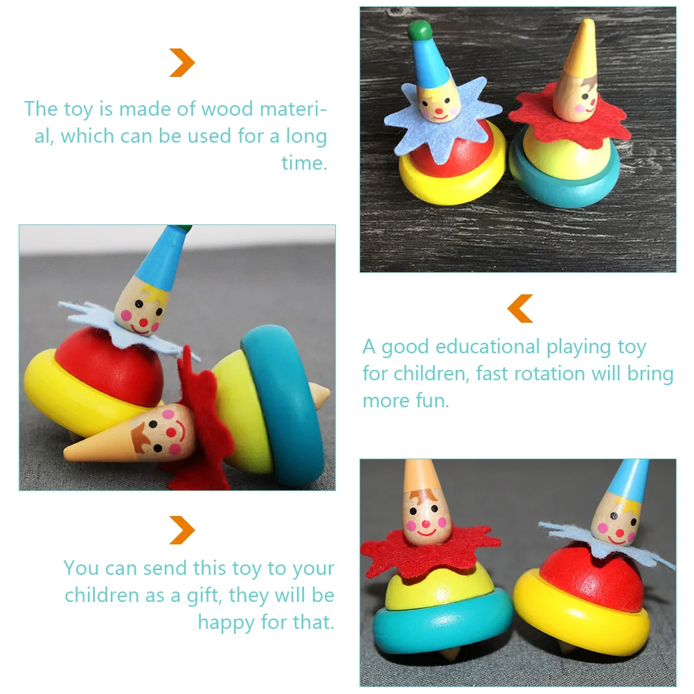 

4Pcs Gyro Wooden Creative Kids Interactive Fun Education Children Supply Household Accessory Gyro Toy