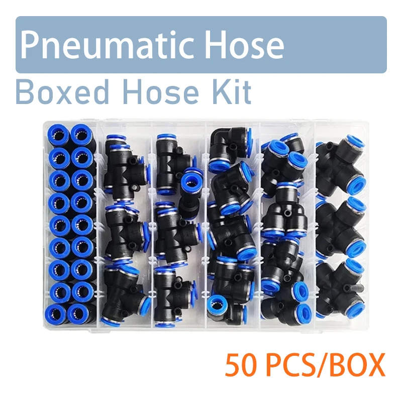 

50 PCs Boxed PU-10/PE-10/PZA-10/PY-10/PV-10/PG-10/ Pneumatic Connectors Kit 10mm Outer Diameter of the Hose Pipe Tube Air