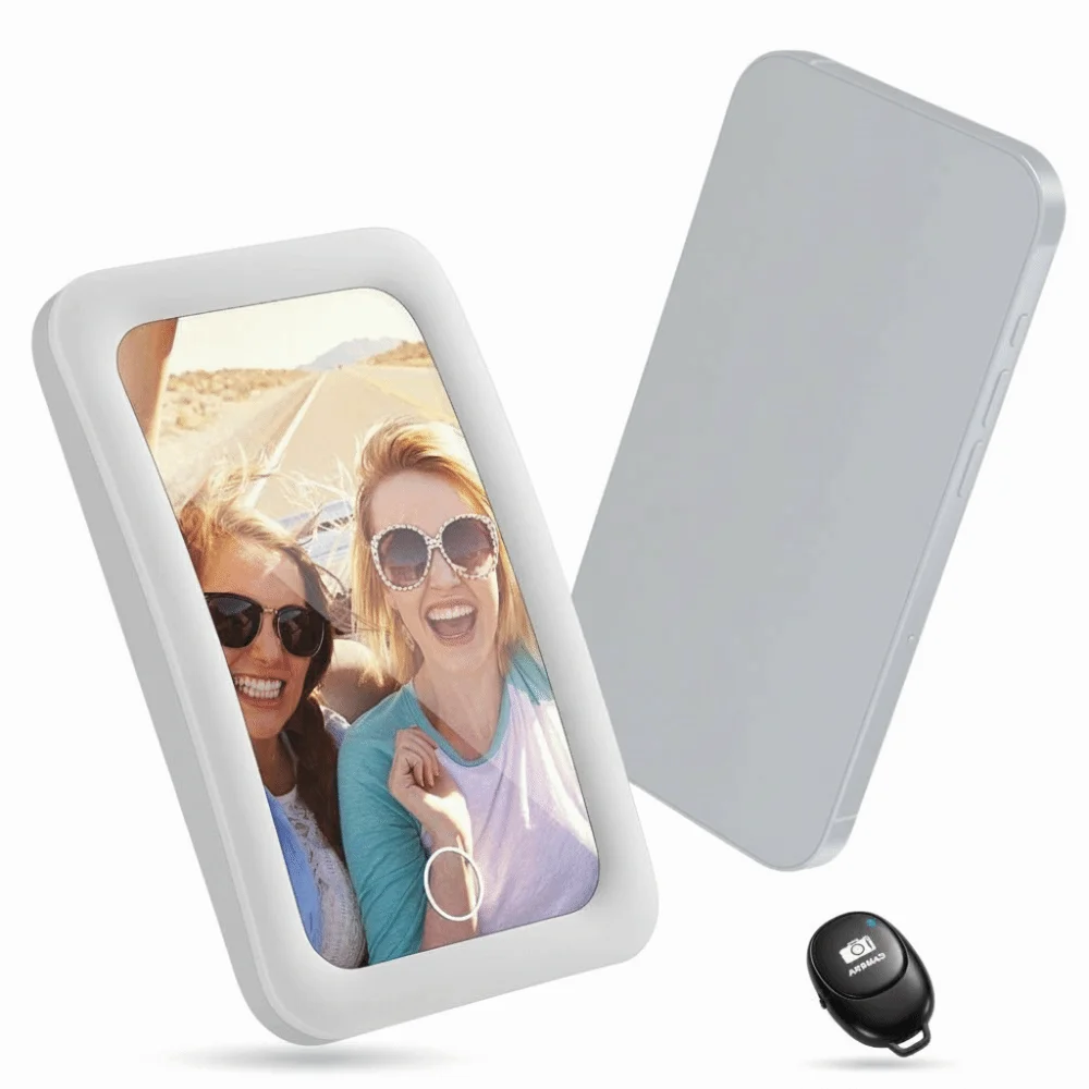 Magnetic Magnetic Selfie Mirror Led Back Suction Phone Selfie Mirror Mobile Wide-Angle Led Wide-Angle Mirror Photo
