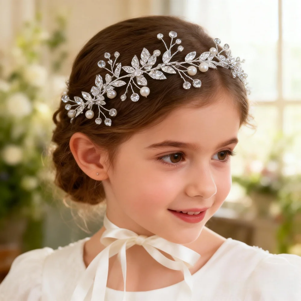 1 Piece Bohemian Style Leaf Children's Headband, Elegant Style, Flower Girl Wedding, Birthday Party, Holiday Performance image 4