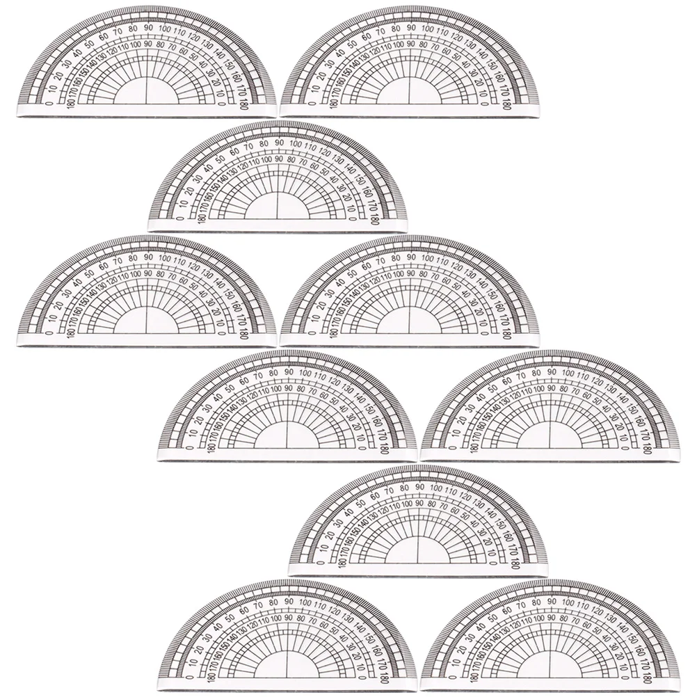 Transportador de matemáticas, herramientas de medición de ángulo para estudiantes, transportadores portátiles geométricos de plástico para la escuela
