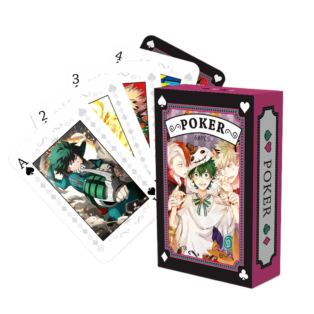 Anime Poker Toy My Hero Academia Game Cards Bakugou Katsuki Todoroki Shoto Cosplay Hardcover Collection Gift