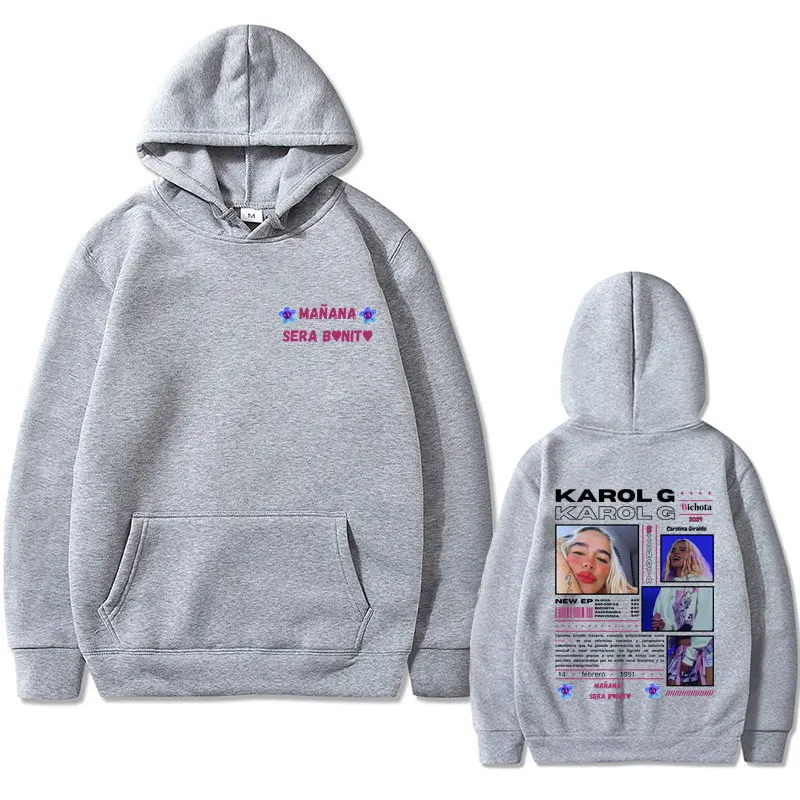 Sudadera con capucha de gran tamaño para hombres y mujeres, sudadera con estampado de la cantante famosa Karol G Heart, muñana Sera bonita, álbum, moda Hip Hop, caliente