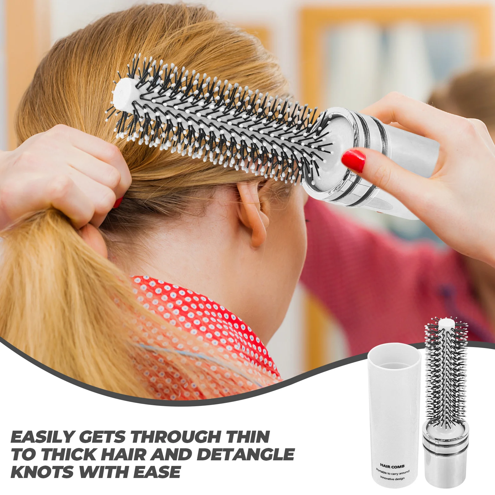 

Convenient AntiStatic Roll Hairbrush For Thick Thin Hair Blow Drying Brush Scalp Stimulating Curl Training Hair Styler