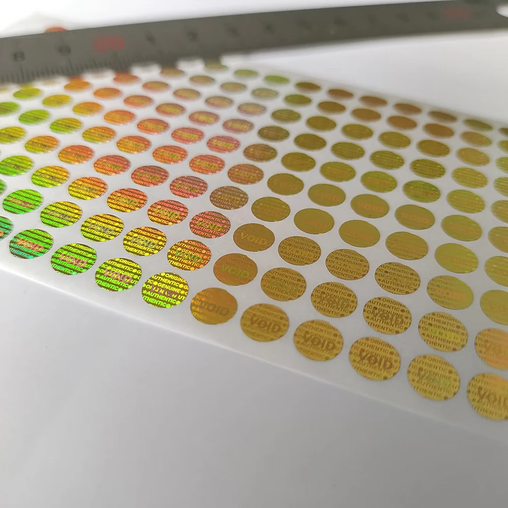 Imagem -03 - Holograma Garantia Etiqueta Vazio Etiqueta Buraco Parafuso Selo de Segurança Esquerda se Removido ou Adulterado com Honeycomb Cor do Ouro mm 10000 Pcs