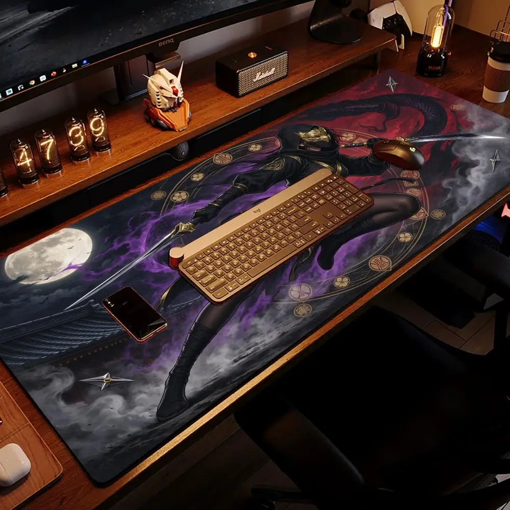 Midnight Moon Stealth Ninja Gaming Mouse Pad Thick Rubber Smooth Glide Desk Ornament For Daily Home Office Use