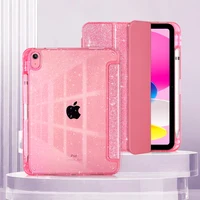 Funda con purpurina para tableta iPad A16 2025, Funda con portalápices, Funda para iPad Air 11 M3 M2 Air 5 Pro 11 M4 M5 2025, Funda inteligente