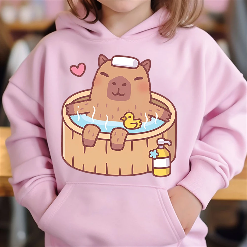 Children Clothes Cute Capybara 3D Print Kids Hoodie Sweatshirt Christmas Long Sleeve Casual Pullover Autumn Children's Clothing