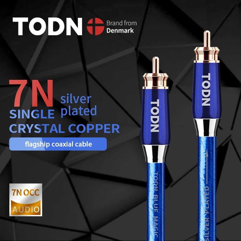 

TODN ofc Audio Cable Male to Male 75Ω Premium SPDIF Coaxial silver plated occ RCA Cable for Sound Bar CD DVD Digital TV