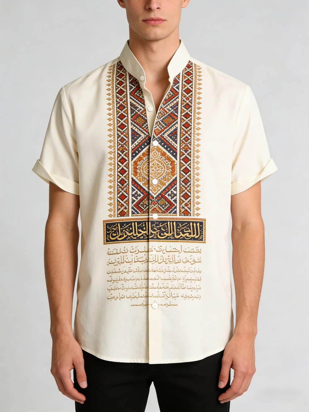 

2026 Men's New Ethnic Style Pattern 3D Printed Blue Shirt Hawaiian Outdoor Party Short-sleeved Lapel Casual Clothes Men for You