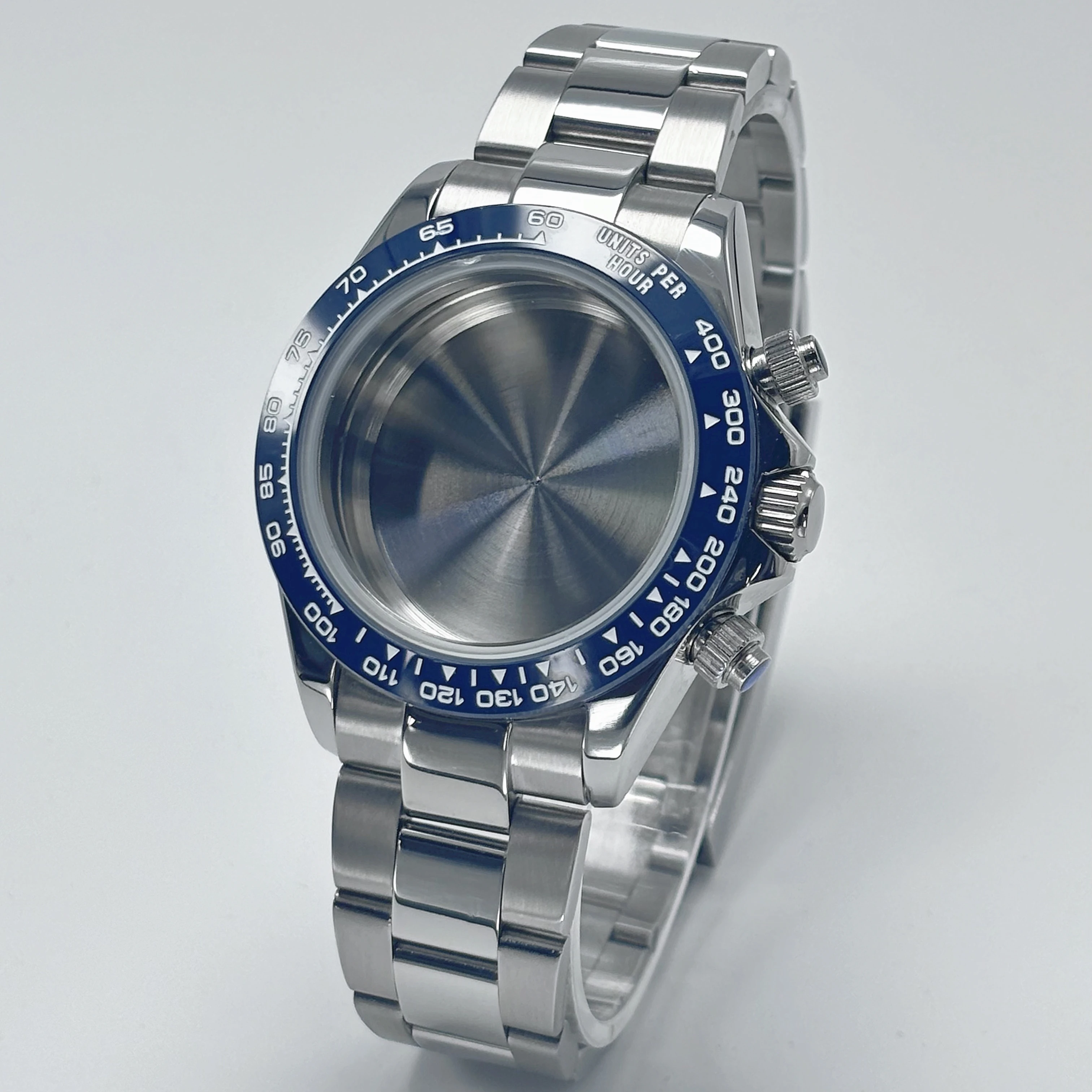 

VK63 case 39mm Silvery Rose Gold black Mens Watch Steel Case for Daytona Watch Case Parts Fits VK63 VK64 Quartz Movement