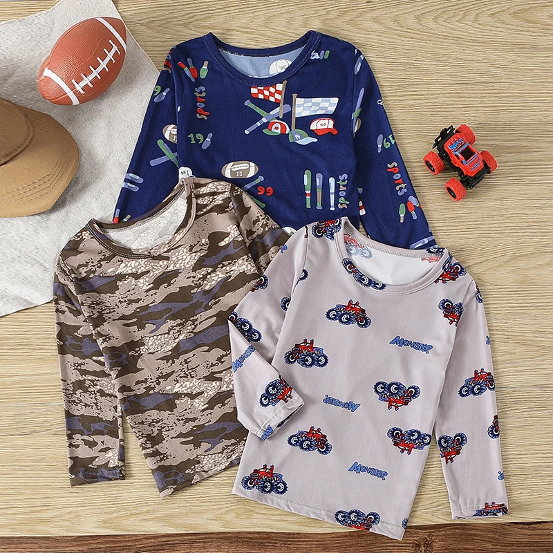 

2/3/4 шт., осенне-зимний детский комплект с милым принтом, осенний комплект одежды и штанов, футболка с длинными рукавами для мальчиков и девочек, домашняя одежда