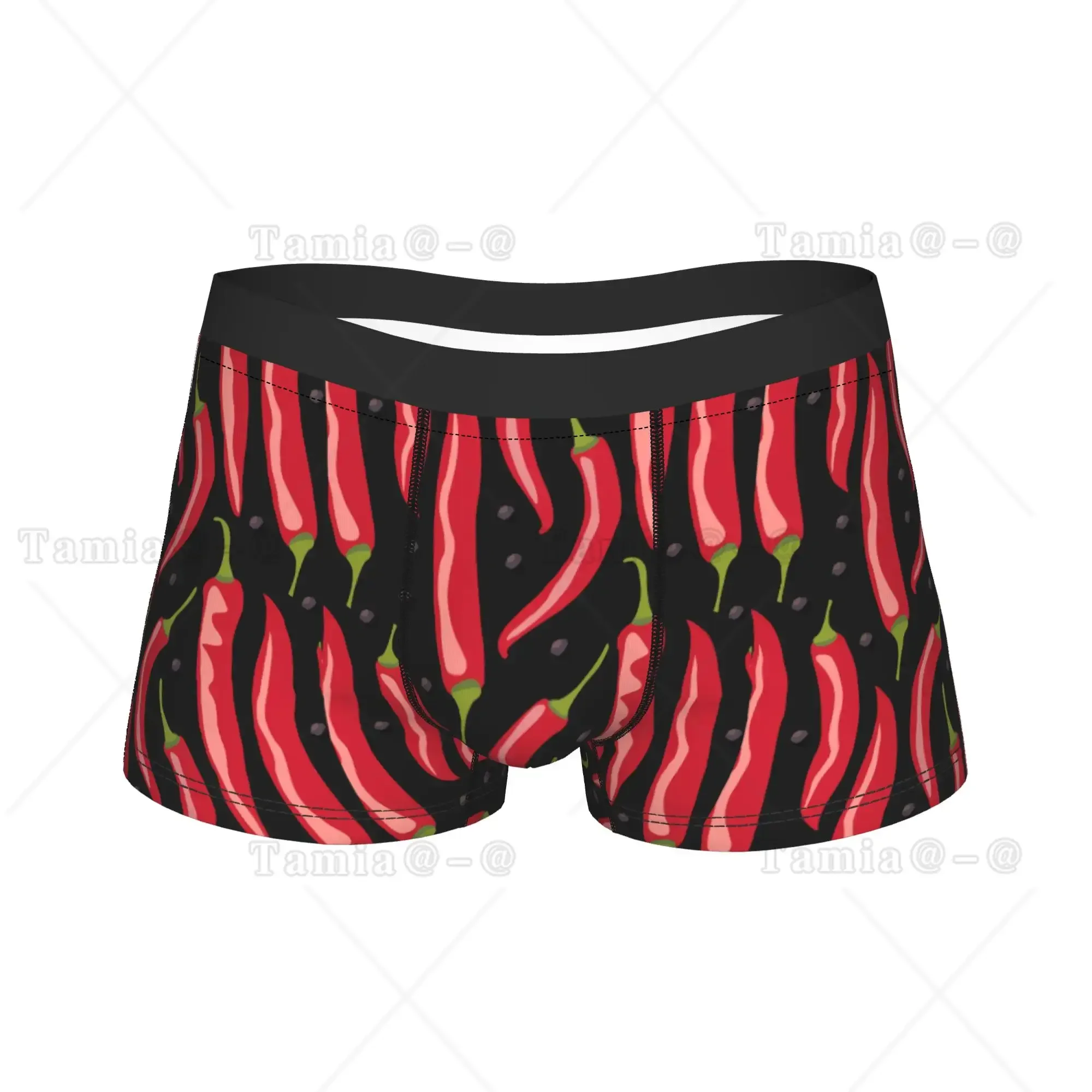 Red Chili Fruit Pattern Underwear  Men's Underpants Custom DIY Classic Boxer Shorts Quality Boxer Brief Plus