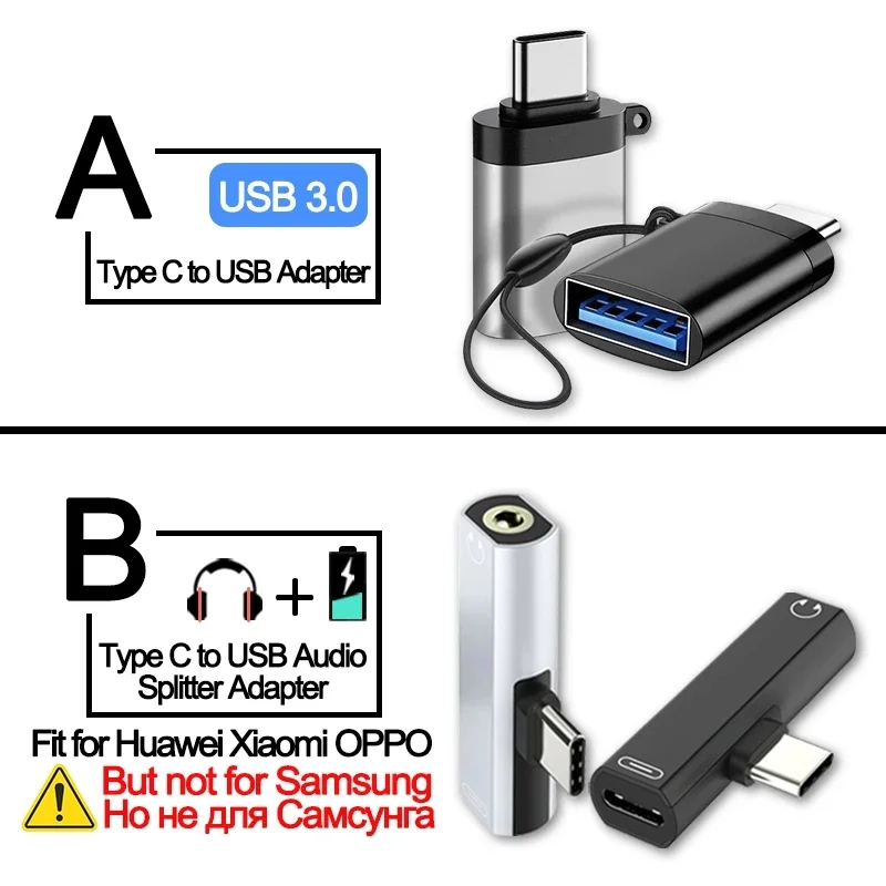 Convertidor de Cable de carga de auriculares 2 en 1 tipo C a conector de 3,5mm adaptador USB 3,0 a tipo C OTG para MacbookPro Xiaomi Huawei tipo C