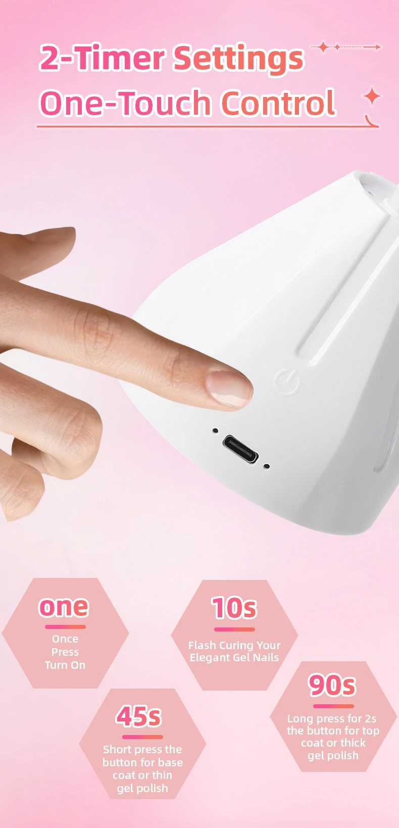 18 W oplaadbare nagellamp nageldroger LED UV met aanraakbediening 360 °   Buigbare, sneldrogende nageldroger voor het uitharden van gelnagels