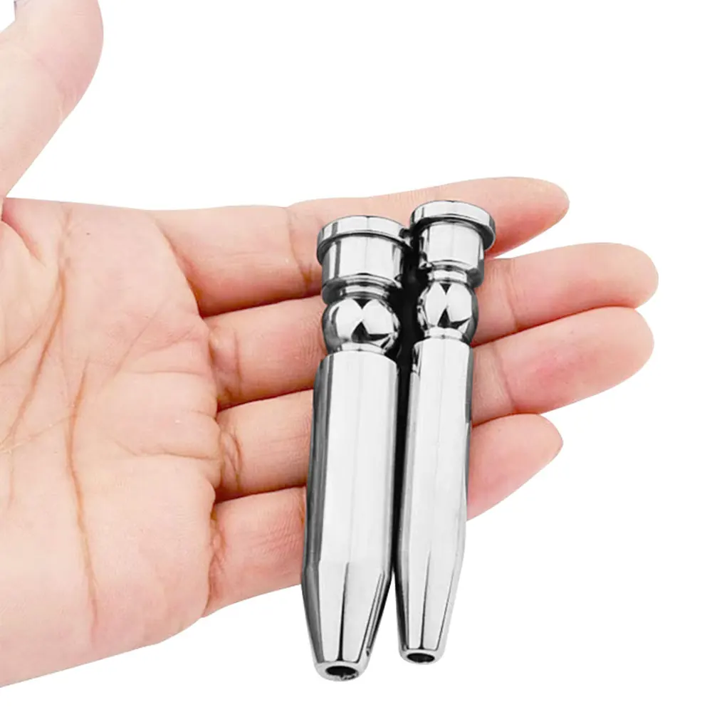 Hollow Stainless Urethral Sounds Penis Plug Urethral Dilator Male Penis Plug with Cock Ring Sex Toy for Men