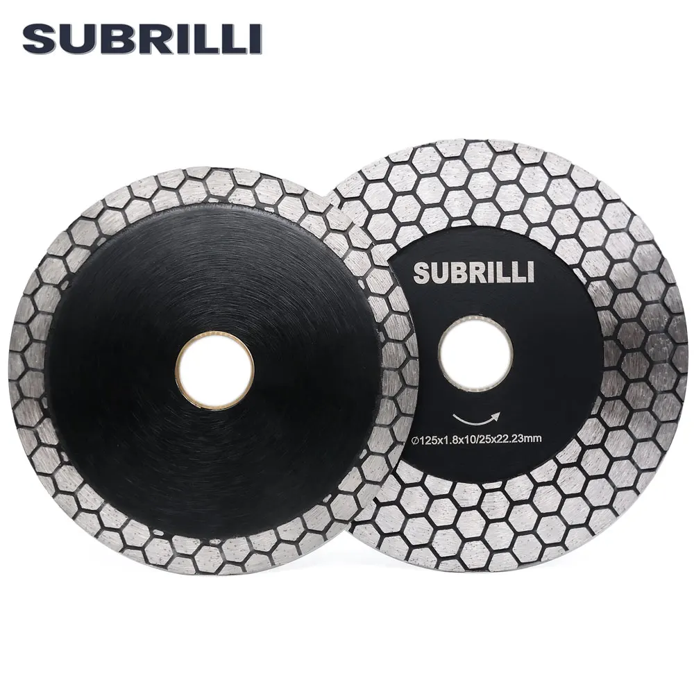 SUBRILLI Diamond Cutting Disc 115mm/125mm Diamond Saw Blade Grinding Wheel For Porcelain Tile Marble Stone Hexagonal Angle Cut