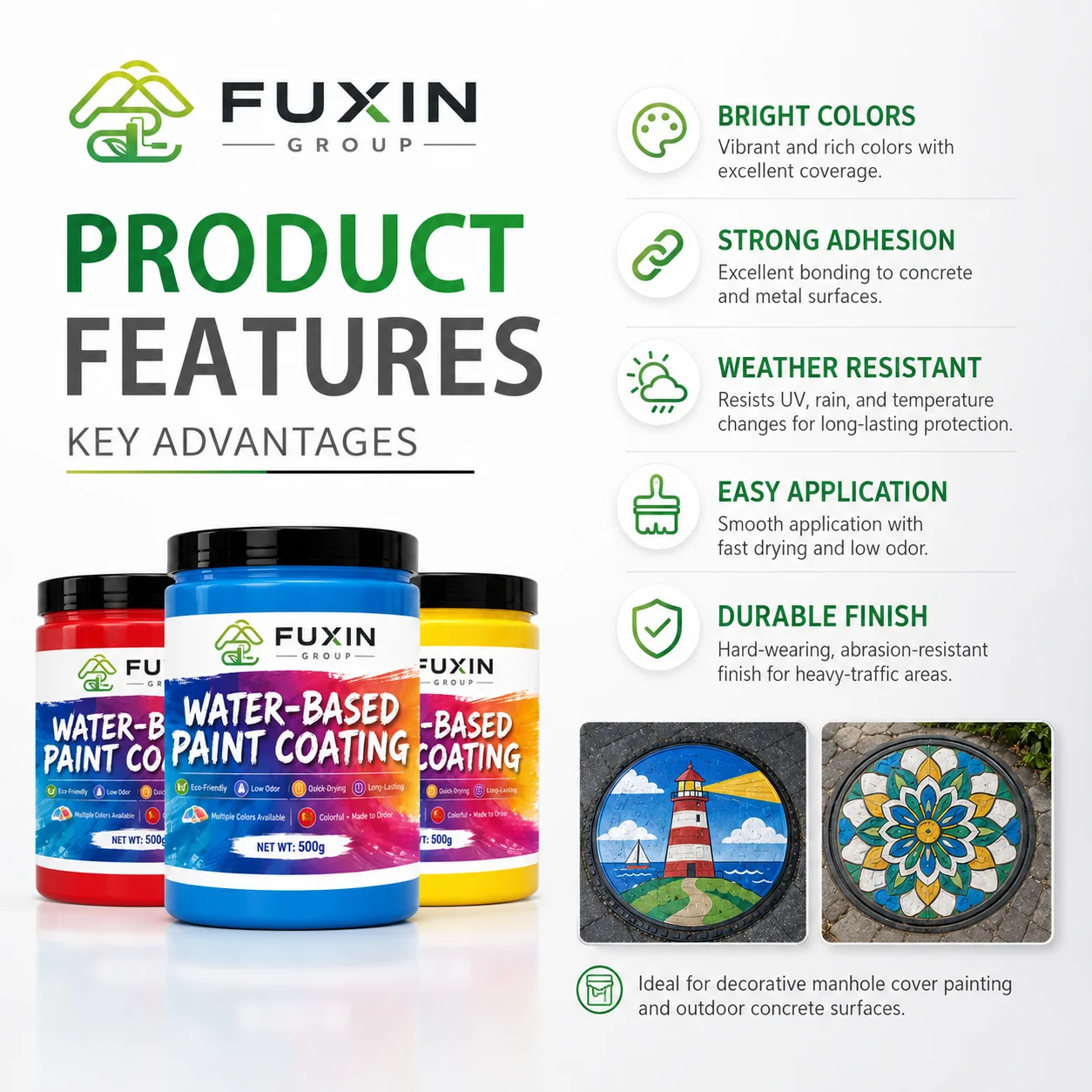 Water-Based Paint Coating Outdoor Concrete Surface Decorative Pavement Paint Custom Colors Garden Pathway DIY Art