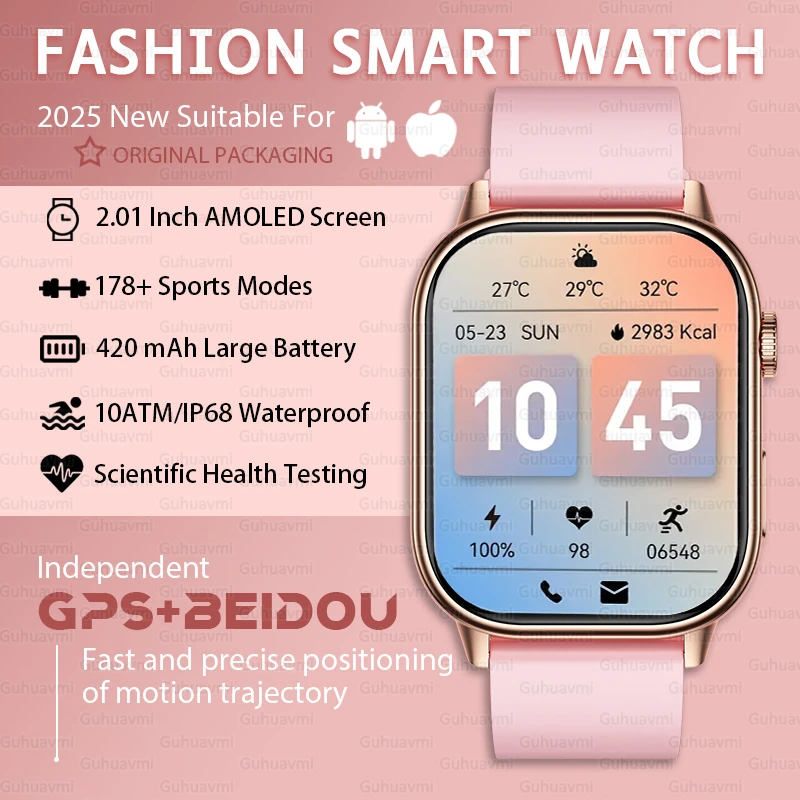 

New Outdoor Sports GPS Smart Watch Women Customized Dial Bluetooth Call Heart Rate IP68 Waterproof Ladies Fashion Smartwatch Men