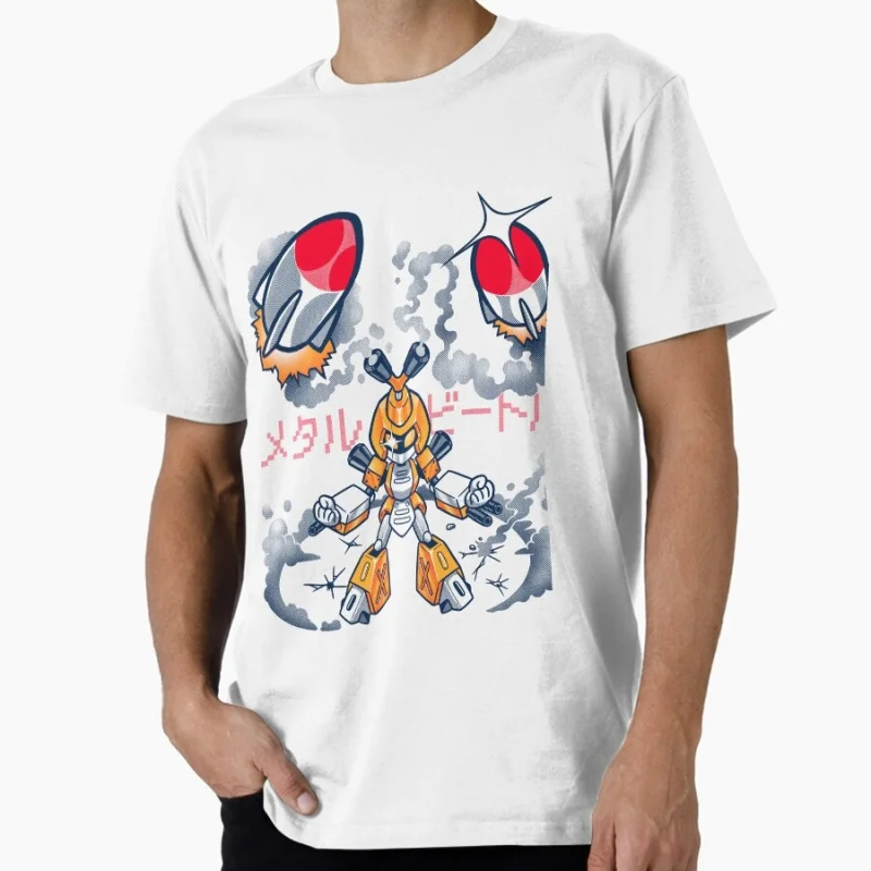 Metal Beetle Classic Cyber Mecha Manga Graphic clothes Anime Medabots Metabee Robot t shirt Short sleeve All size tops S-6XL
