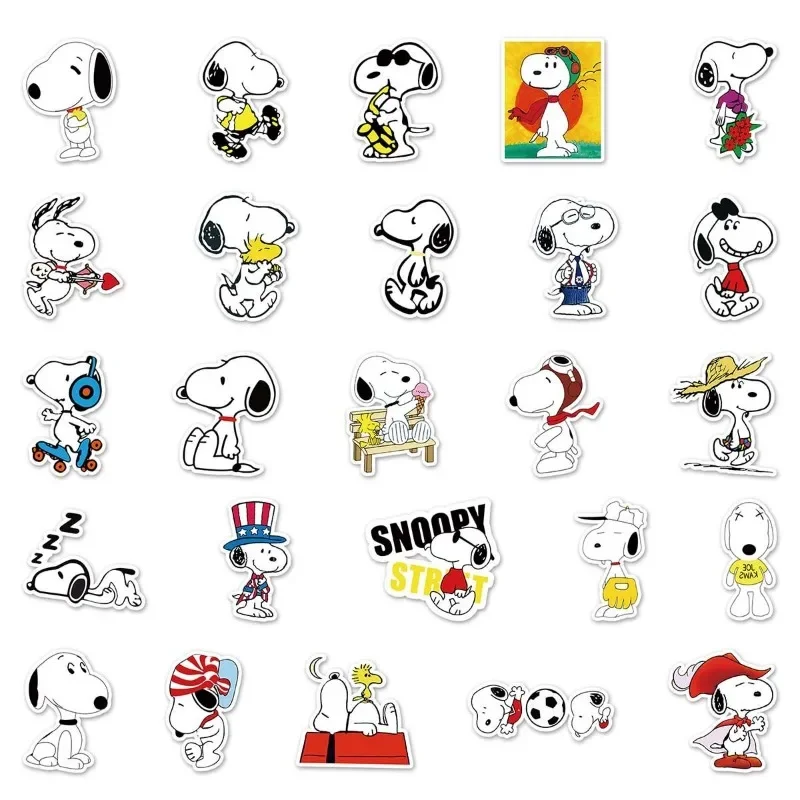 Snoopy new creative cute cartoon pattern car luggage skateboard phone case decoration waterproof self-adhesive graffiti sticker