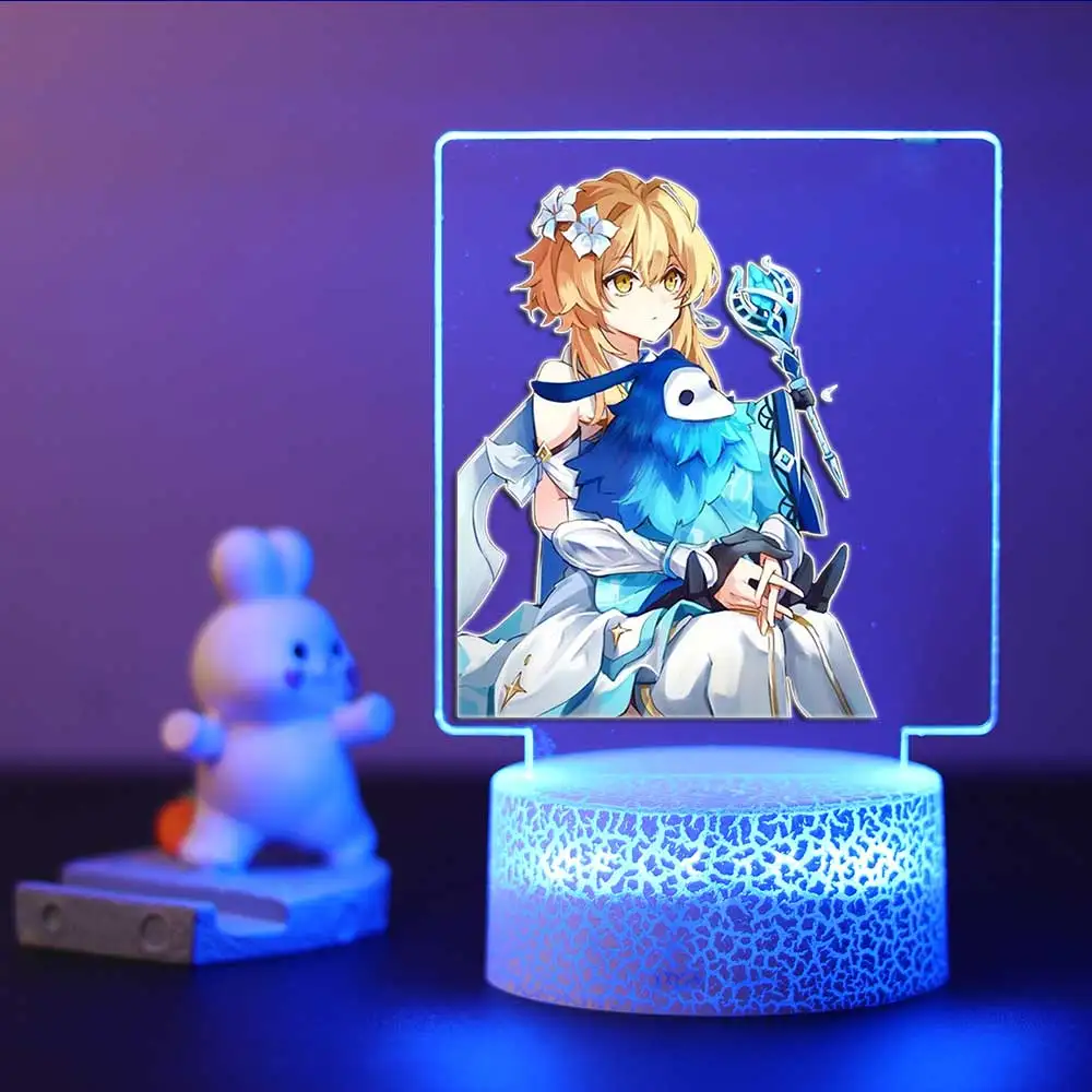 Luz nocturna LED táctil 3D Genshin Aether para decoración de sala de juegos, regalo para amantes de la novia