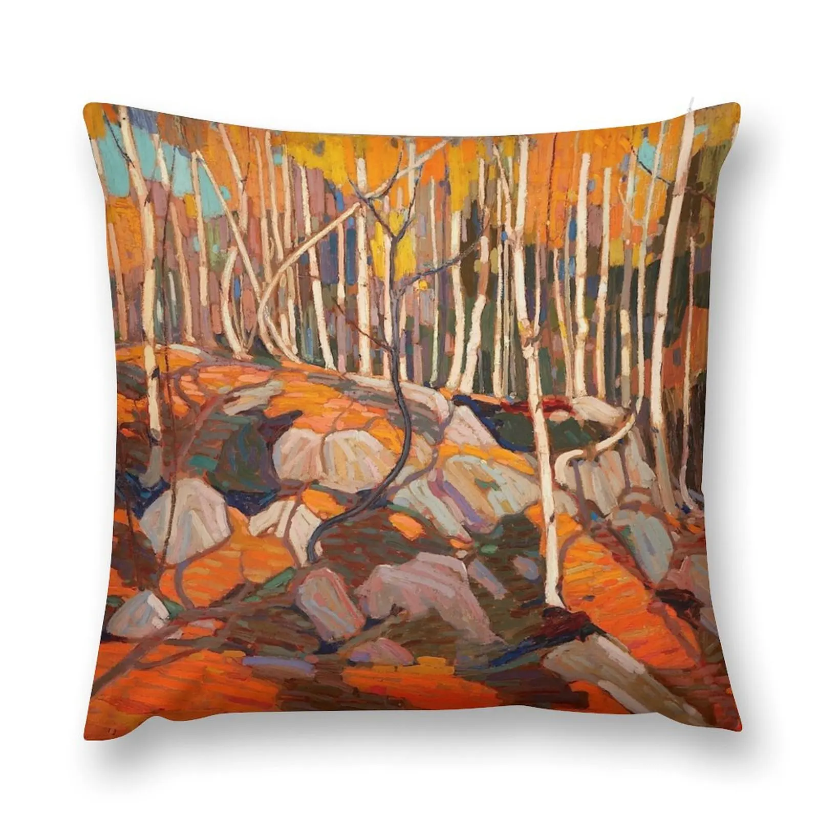 Tom Thomson - The Birch Grove, Autumn - 1915-16 Throw Pillow ornamental pillows Pillows Aesthetic Pillow Cases pillow