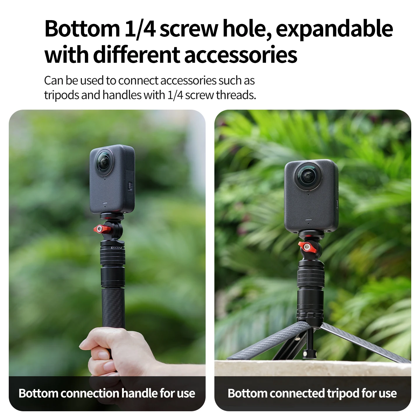 Aluminium-Kamerahalterung Schwenk- und Neigbar ARRI-Ausrüstung Verstellbarer Kugelkopf für DJI Action-Kamera Panorama-Selfie-Stick Stativ Einbeinstativ – Detail 9