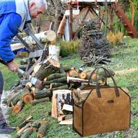 Firewood Carrying Bag Waterproof Fire Wood Carrier Pouch Fireproof Heavy Duty Log Carrying Pouch For Gardening Picnic Barbecues