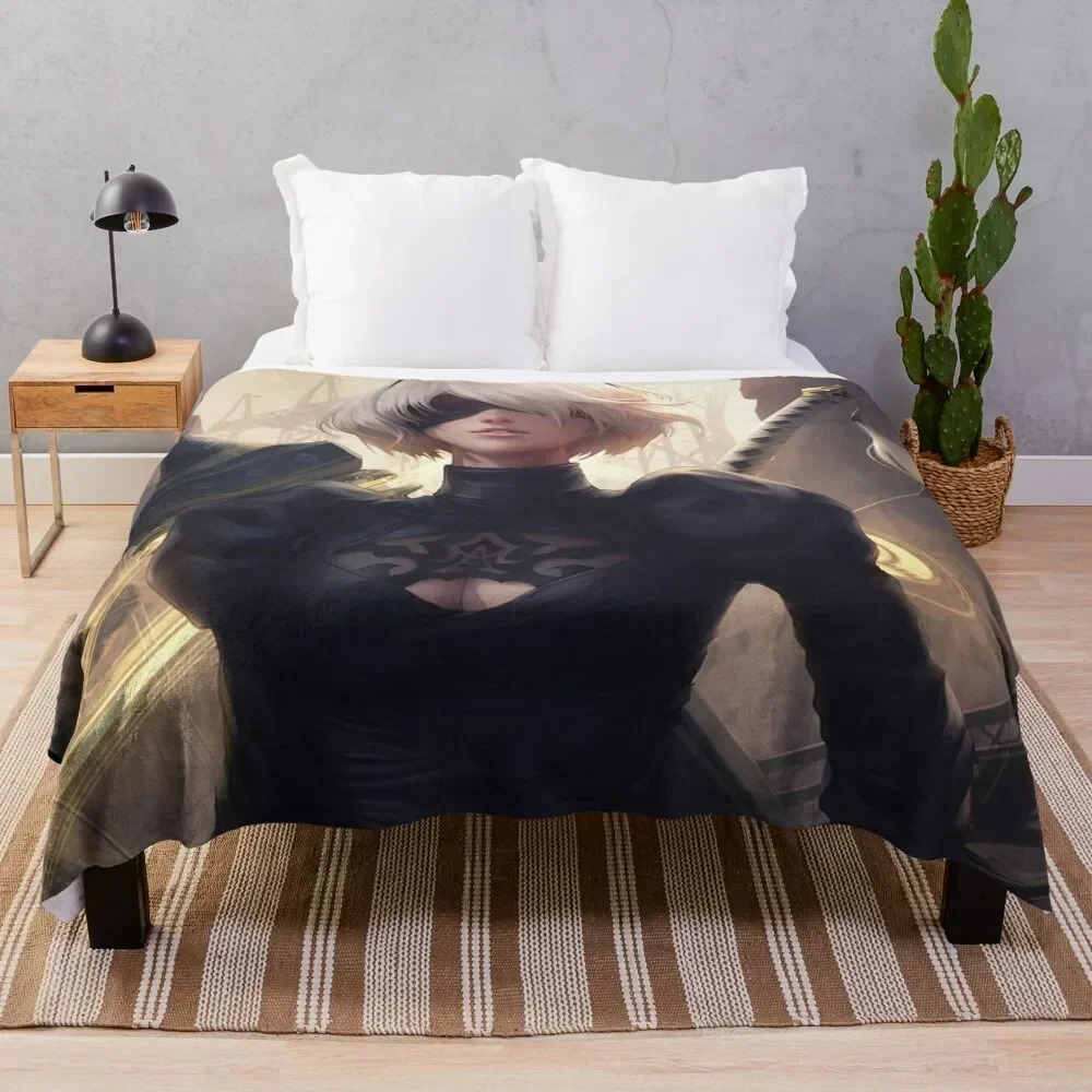 2B NIER AUTOMATA Throw Blanket Hair Sofa Blankets