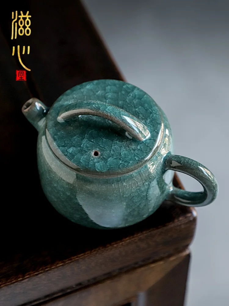 High-End Blue Ice Flower Hanwa Pot Porcelain Set Teapot Single Household Teacup Gift Box for Free
