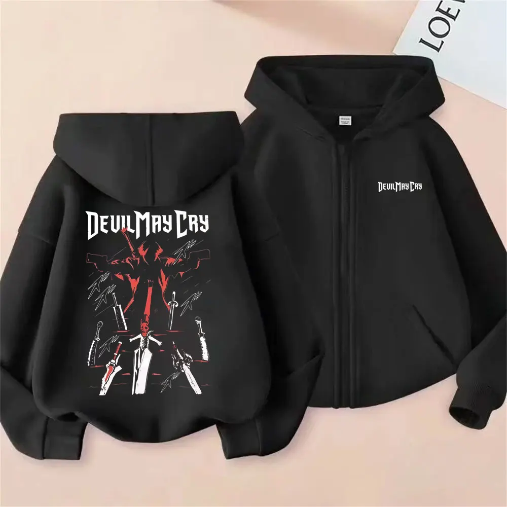 

Game Devil May Cry Dante Zipper Hoodie Men Women Gothic Casual Oversized Zip Up Jacket Men's Fleece Cotton Zip Up Sweatshirts