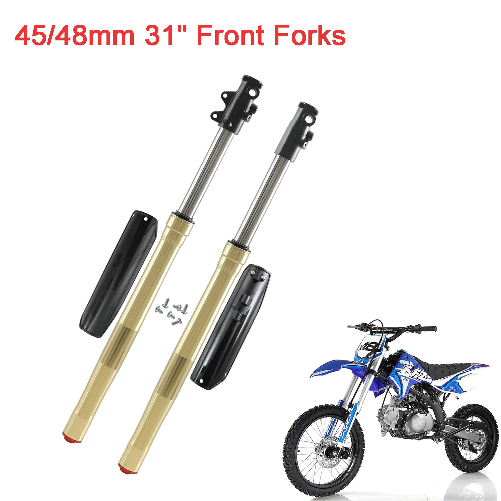 TDPRO Motorcycle Front Forks Tube Shock Suspension Stainless Steel Kit for Dirt Bike SSR Apollo 125cc 150cc 200cc 250