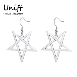 Unift Inverted Pentagram Earrings for Women Stainless Steel Goth Gothic Earrings Satanic Wicca Star Pentacle Witchcraft Jewelry