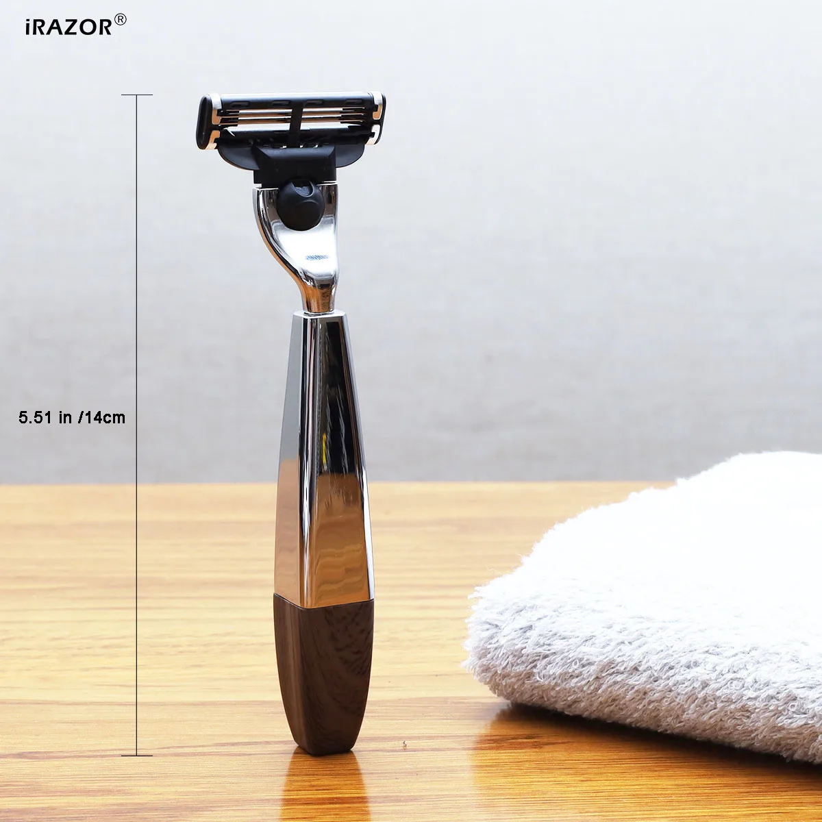 iRAZOR 3-Blade Manual Safety Razor for Men Compatible with Mach 3 Cartridge Square Beard Shaver Shaving Accessory Barber Quality