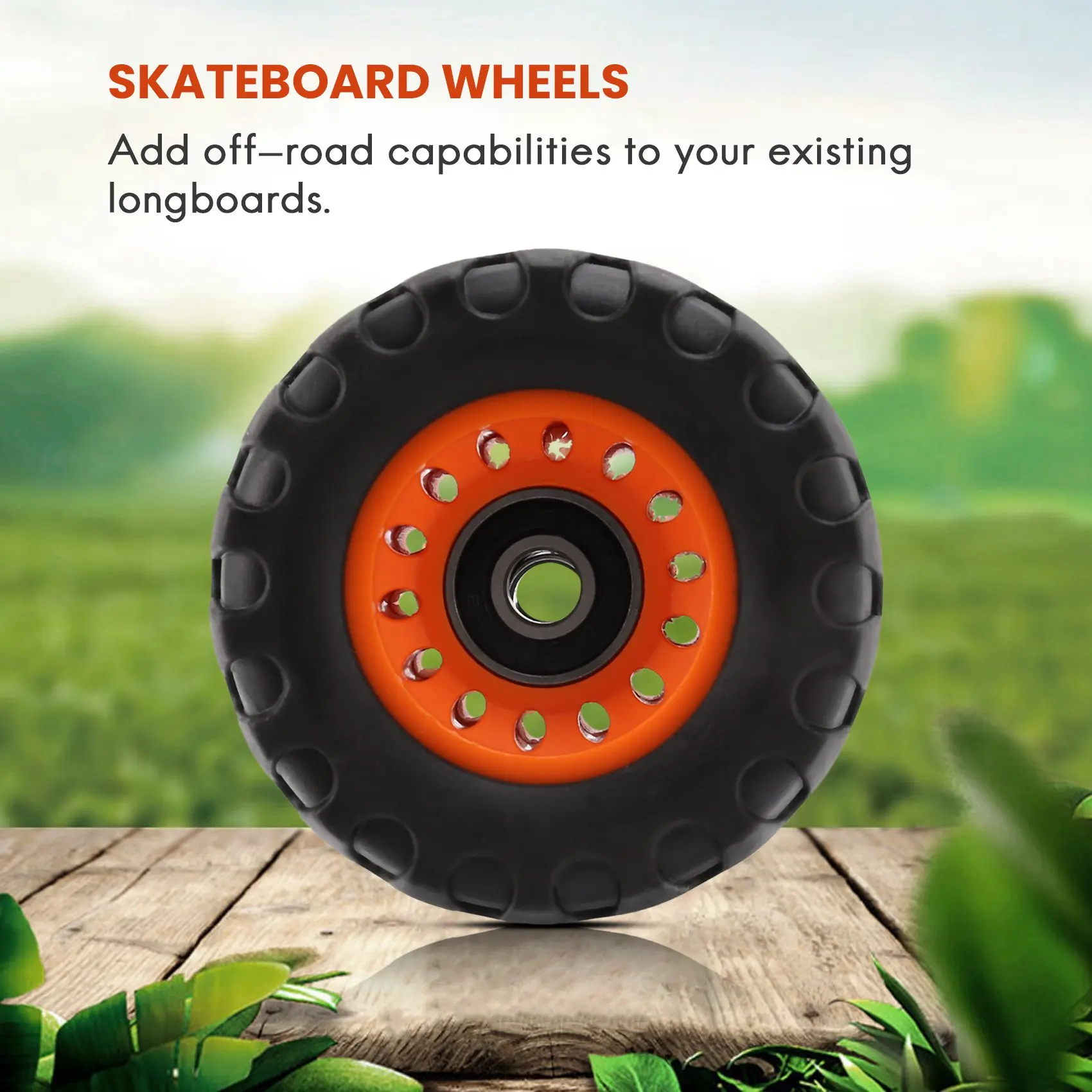 All Terrain Off Road Skateboard Longboard Wheels Road Damping Wheel Dance Board Round (Set of 4 Contains Bearing Sleeve)