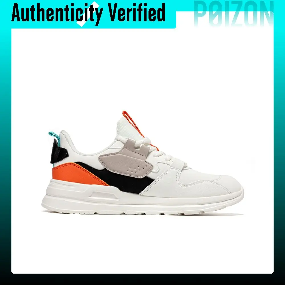 Erke Cushioning Lightweight Low top Casual Shoes Men's White Black Orange 51124302287//