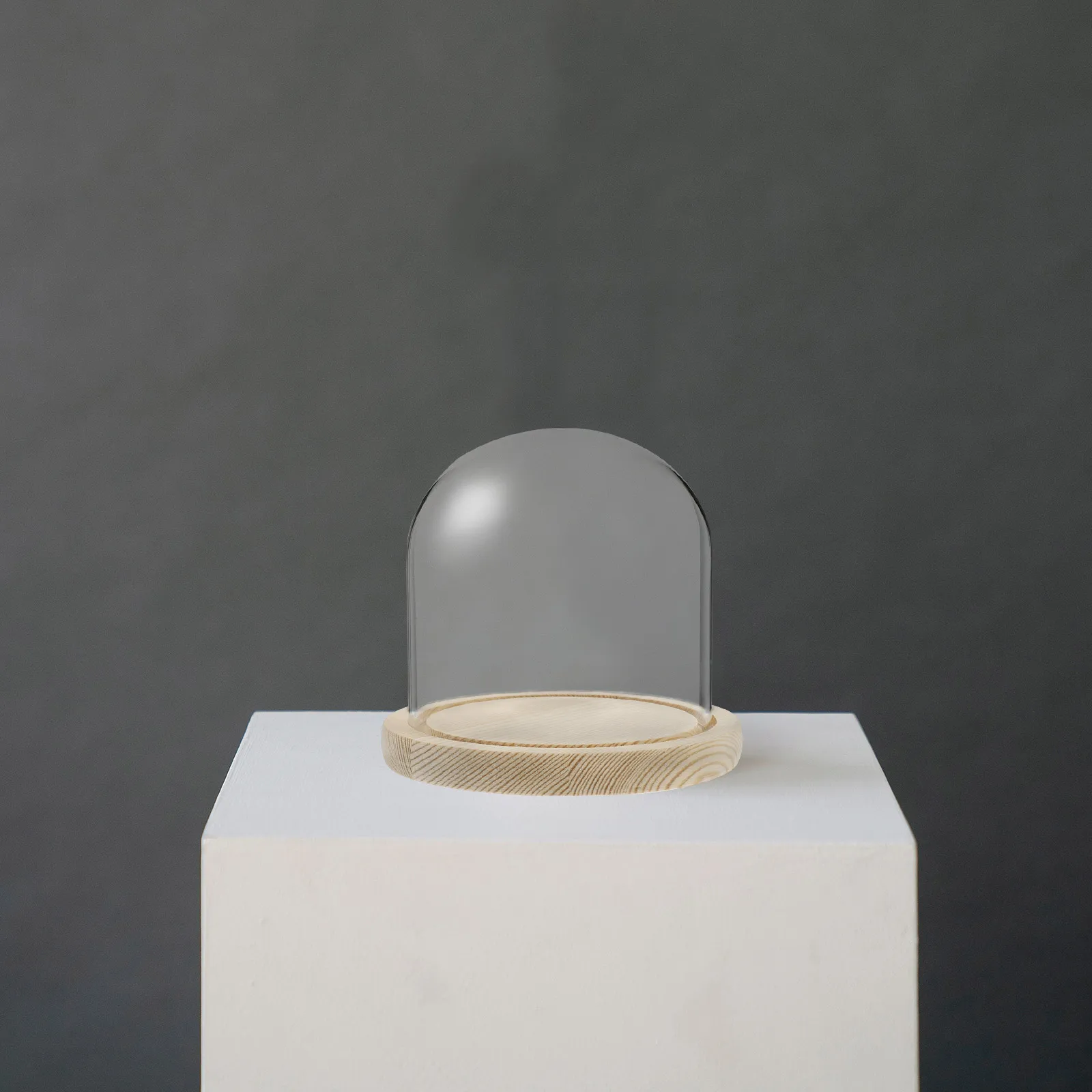 

1Set Eternal Flower Glass Cover Transparent Display Dome with Wooden Base for Preserved Flower Decor Bedroom Living Room Office