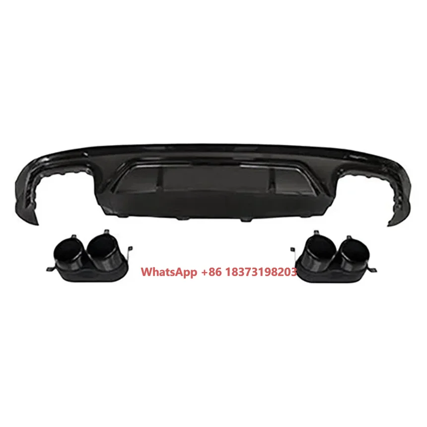 

Factory Q5 B9 ABS Glossy Black Diffuser Rear Bumper Diffuser Splitter Lip Body Kit With Exhaust Pipe for Q5 2019 2020 2021