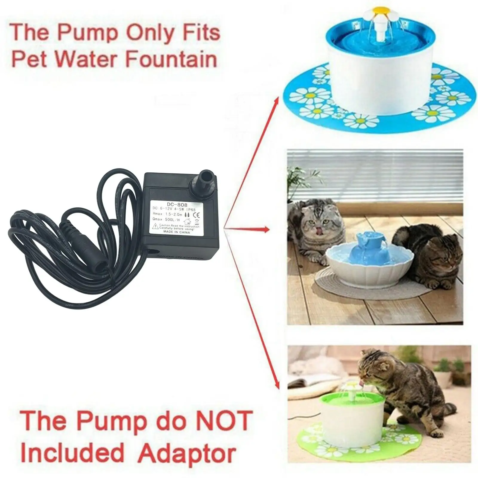 5 Submersible Water Pump for Aquariums, Fish Tank, Maker Pump, Pond, Fountain, Hydroponics