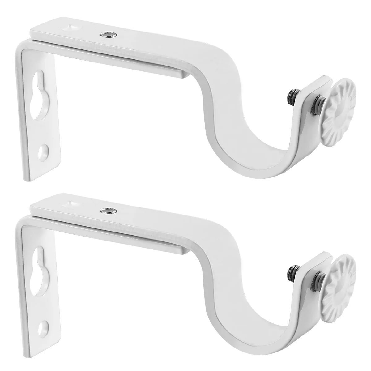 

WINOMO 2PCS 18-22mm Adjustable Curtain Holder Curtain Drapery Rod Bracket (White) Curtain rod bracket