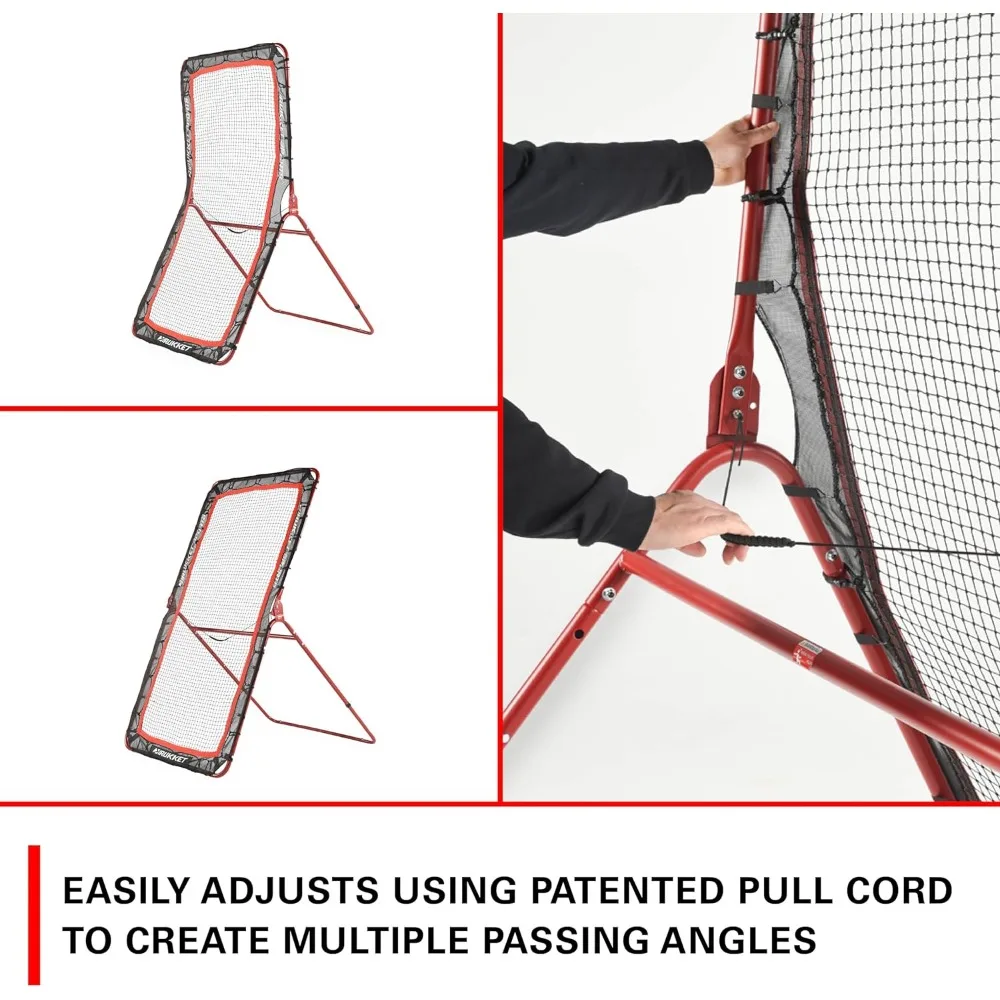 Rukket 4x7ft LaCrosse rebounder หน้าจอการฝึกอบรมพิตช์แบค, ฝึกการจับการขว้างปาและการยิง