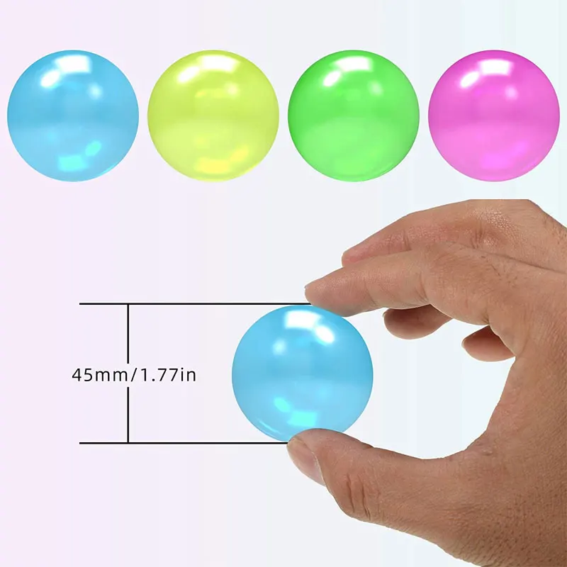 2pc Fluorescence Luminous Sticky Ball Anti Stress Decompression Glow Pop In The Dark for Kids Children Gift Party Event Supplies